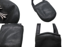 画像をギャラリービューアに読み込む, CHROME HEARTS クロムハーツ PHONE CASE フォンケース CH タイニークロス レザー シルバー925 美品 中古 4b009775