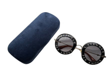 画像をギャラリービューアに読み込む, 新品未使用 GUCCI グッチ L'AVEUGLE PARAMOUR サングラス ラウンド フレーム サングラス GG0113S サイズ ゴールド金具 44◻︎30 140 中古 4b009782