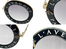 画像をギャラリービューアに読み込む, 新品未使用 GUCCI グッチ L'AVEUGLE PARAMOUR サングラス ラウンド フレーム サングラス GG0113S サイズ ゴールド金具 44◻︎30 140 中古 4b009782