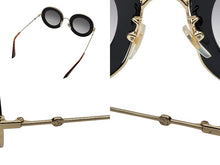 画像をギャラリービューアに読み込む, 新品未使用 GUCCI グッチ L'AVEUGLE PARAMOUR サングラス ラウンド フレーム サングラス GG0113S サイズ ゴールド金具 44◻︎30 140 中古 4b009782