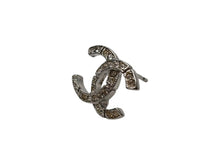 画像をギャラリービューアに読み込む, CHANEL シャネル ココマーク ピアス 重量約2.0g A16K刻印 ラインストーン メタル クリア シルバー 両耳用 美品 中古 4b009785