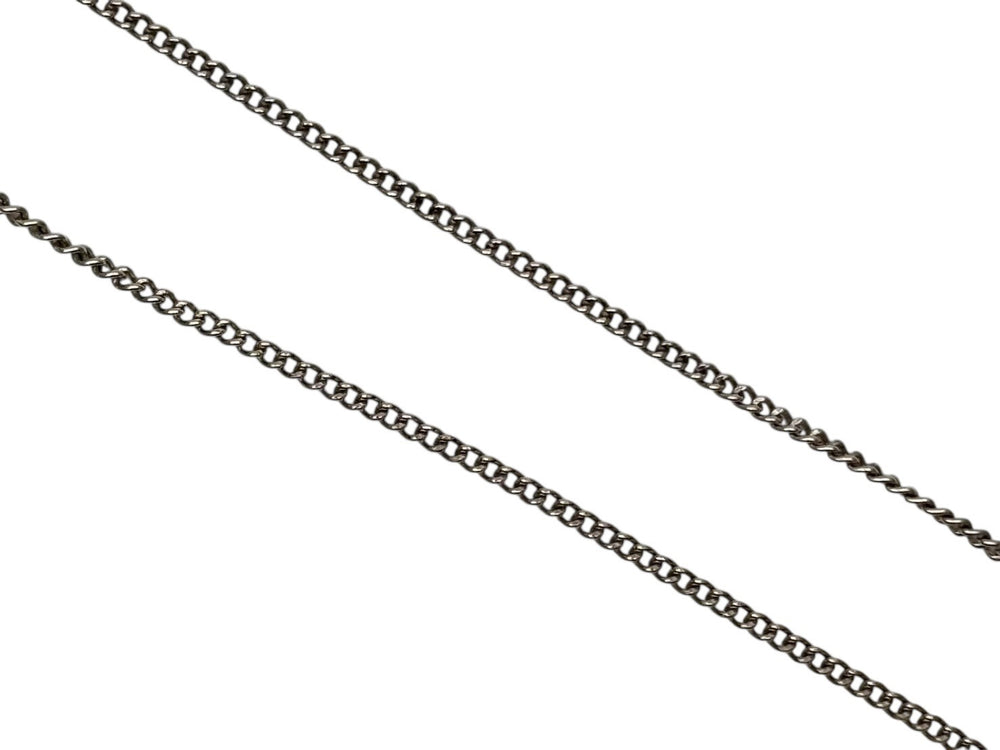 CHANEL Coco Mark Necklace Weight approx. 5.0g B11V stamp Total length approx. 44cm Rhinestone Metal Clear Silver Good Condition Used 4b009787