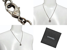 画像をギャラリービューアに読み込む, CHANEL シャネル ココマーク ネックレス 重量約6.0g 09V刻印 全長約44cm ラインストーン メタル クリア シルバー 美品 中古 4b009791