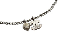 画像をギャラリービューアに読み込む, CHANEL シャネル ココマーク ハート ネックレス 重量約5.0g 04A刻印 全長約42cm ラインストーン メタル クリア シルバー 美品 中古 4b009789