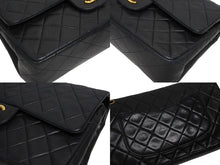 画像をギャラリービューアに読み込む, CHANEL シャネル マトラッセ25 Wフラップ Wチェーンショルダーバッグ 1番台 ココマーク ラムスキン ブラック ゴールド金具 美品 中古 4b009798