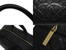 画像をギャラリービューアに読み込む, CHANEL シャネル ハンドバッグ ミニボストン A20997 8番台 キャビアスキン ココマーク ブラック ゴールド金具 美品 中古 4b009804
