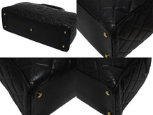 画像をギャラリービューアに読み込む, CHANEL シャネル ハンドバッグ ミニボストン A20997 8番台 キャビアスキン ココマーク ブラック ゴールド金具 美品 中古 4b009804