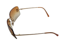 画像をギャラリービューアに読み込む, CHANEL シャネル リムレス サングラス 4017-D c.125/56 サイズ62◻︎17 120 ココマーク ラインストーン オレンジ 美品 中古 4b009805