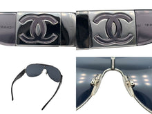 画像をギャラリービューアに読み込む, 極美品 CHANEL シャネル シールド サングラス アイウェア 4136 c.108/87 サイズ125 ココマーク グレー 中古 4b009806