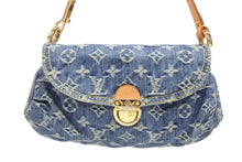 Load image into Gallery viewer, 極美品 LOUIS VUITTON ルイヴィトン ミニプリーティ ハンドバッグ M95050 モノグラムデニム レザー ブルー 中古 4b009810