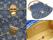 Load image into Gallery viewer, 極美品 LOUIS VUITTON ルイヴィトン ミニプリーティ ハンドバッグ M95050 モノグラムデニム レザー ブルー 中古 4b009810