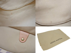 LOUIS VUITTON ルイヴィトン スピーディ35 ダミエ アズール ハンドバッグ N41535 ホワイト ベージュ 美品 中古 4b009812