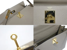 画像をギャラリービューアに読み込む, 新品同様 HERMES エルメス ケリー28 外縫い 2WAY ショルダーバッグ A刻印 ヴォーエプソン トレンチ ゴールド金具 中古 4b009813