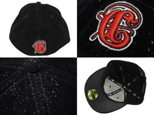 画像をギャラリービューアに読み込む, NEW ERA ニューエラ × DIPLOMATS ディプロマッツ ベースボールキャップ サイズ7 3/4 ベロア ブラック レッド ラメ 美品 中古 4b009823