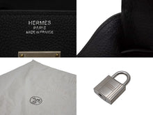 画像をギャラリービューアに読み込む, 新品同様 HERMES エルメス Haut a Courroies オータクロア40 ハンドバッグ トゴ ブラック シルバー金具 Z刻印 中古 4b009826