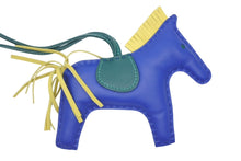 画像をギャラリービューアに読み込む, 極美品 HERMES エルメス ロデオチャームMM バッグチャーム アニョーミロ ブルーエレクトリック マラカイト ライム キーホルダー 中古 4b009828