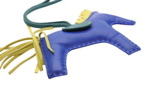 画像をギャラリービューアに読み込む, 極美品 HERMES エルメス ロデオチャームMM バッグチャーム アニョーミロ ブルーエレクトリック マラカイト ライム キーホルダー 中古 4b009828