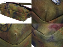 画像をギャラリービューアに読み込む, 極美品 CHANEL シャネル エンブロイダリー メッセンジャーバッグ 20番台 A92790 グラフィティ カーキ ココマーク 中古 4b009831