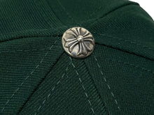 画像をギャラリービューアに読み込む, 新品未使用 CHROME HEARTS クロムハーツ CH刺繍 新作 ベースボール キャップ 帽子 U.S.A製 グリーン シルバー金具 中古 4b009833