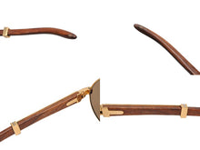 画像をギャラリービューアに読み込む, CARTIER カルティエ オーバル サングラス アイウェア サイズ52□18 130 トリニティ ウッドテンプル ゴールド GP 美品 中古 4b009836