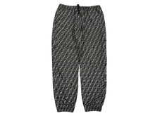 画像をギャラリービューアに読み込む, FENDI フェンディ ズッカ柄 ナイロン ジョガーパンツ サイズ54 ブラック グレー 美品 中古 4b009838
