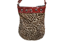 画像をギャラリービューアに読み込む, 極美品 CHROME HEARTS クロムハーツ ミニハンドバッグ クロスボール ハラコレザー レオパード シルバー金具 中古 4b009845