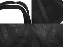 画像をギャラリービューアに読み込む, CHROME HEARTS クロムハーツ ホースシュー プリント キャンバス トートバッグ ブラック 良品 中古 4b009848