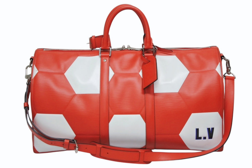 新品同様 LOUIS VUITTON ルイヴィトン ボストンバッグ M52121 キーポルバンドリエール50 2018FIFAワールドカップ レッド 中古 4b009853
