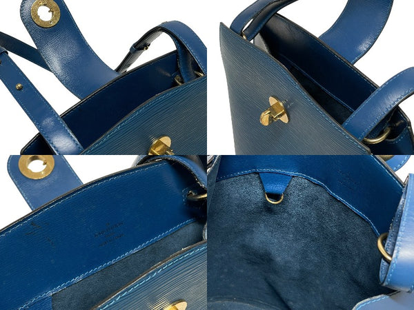 LOUIS VUITTON ルイヴィトン クリュニー ショルダーバッグ M52255 エピ レザー ブルー ゴールド金具 美品 中古 4b009855