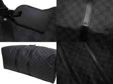 画像をギャラリービューアに読み込む, 極美品 LOUIS VUITTON ルイヴィトン キーポルバンドリエール55 ボストンバッグ N41413 ダミエグラフィット ブラック 中古 4b009856