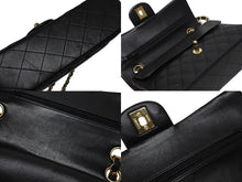 画像をギャラリービューアに読み込む, 極美品 CHANEL シャネル チェーンショルダーバッグ マトラッセ23 Wフラップラップ ラムスキン ブラックゴールド 13番台 中古 4b009859