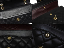 画像をギャラリービューアに読み込む, 極美品 CHANEL シャネル チェーンショルダーバッグ マトラッセ23 Wフラップラップ ラムスキン ブラックゴールド 13番台 中古 4b009859