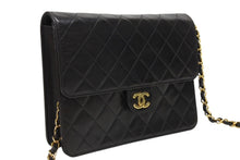 画像をギャラリービューアに読み込む, CHANEL シャネル Sフラップ Sチェーンショルダーバッグ 4番台 ラムスキン ココマーク ブラック ゴールド金具 美品 中古 4b009861