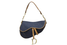 画像をギャラリービューアに読み込む, 極美品 CHRISTIAN DIOR クリスチャンディオール サドルバッグ ワンショルダーバッグ ガリアーノ期 デニム ブルー 中古 4b009863