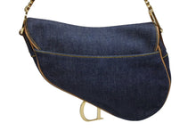 画像をギャラリービューアに読み込む, 極美品 CHRISTIAN DIOR クリスチャンディオール サドルバッグ ワンショルダーバッグ ガリアーノ期 デニム ブルー 中古 4b009863