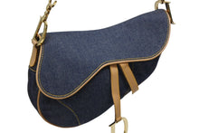 画像をギャラリービューアに読み込む, 極美品 CHRISTIAN DIOR クリスチャンディオール サドルバッグ ワンショルダーバッグ ガリアーノ期 デニム ブルー 中古 4b009863