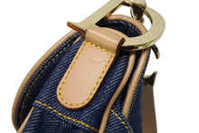 画像をギャラリービューアに読み込む, 極美品 CHRISTIAN DIOR クリスチャンディオール サドルバッグ ワンショルダーバッグ ガリアーノ期 デニム ブルー 中古 4b009863