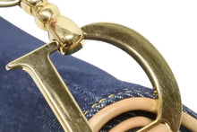 画像をギャラリービューアに読み込む, 極美品 CHRISTIAN DIOR クリスチャンディオール サドルバッグ ワンショルダーバッグ ガリアーノ期 デニム ブルー 中古 4b009863