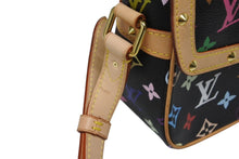 画像をギャラリービューアに読み込む, 極美品 LOUIS VUITTON ルイヴィトン ソローニュ ショルダーバッグ M92639 モノグラムマルチ ブラック 村上隆 中古 4b009865