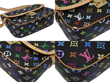 画像をギャラリービューアに読み込む, 極美品 LOUIS VUITTON ルイヴィトン ソローニュ ショルダーバッグ M92639 モノグラムマルチ ブラック 村上隆 中古 4b009865