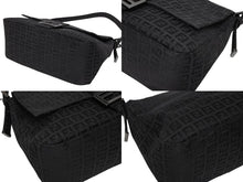 画像をギャラリービューアに読み込む, FENDI フェンディ ハンドバッグ マンマバケット ブラック キャンバス レザー ズッカ ズッキーノ柄 美品 中古 4b009867