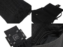 画像をギャラリービューアに読み込む, FENDI フェンディ ハンドバッグ マンマバケット ブラック キャンバス レザー ズッカ ズッキーノ柄 美品 中古 4b009867