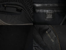 画像をギャラリービューアに読み込む, FENDI フェンディ ハンドバッグ マンマバケット ブラック キャンバス レザー ズッカ ズッキーノ柄 美品 中古 4b009867