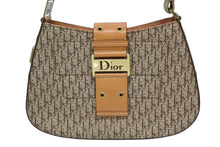 画像をギャラリービューアに読み込む, CHRISTIAN DIOR クリスチャンディオール ワンショルダーバッグ ストリートシック トロッターライン ベージュ ブラウン ゴールド金具 美品 中古 4b009868