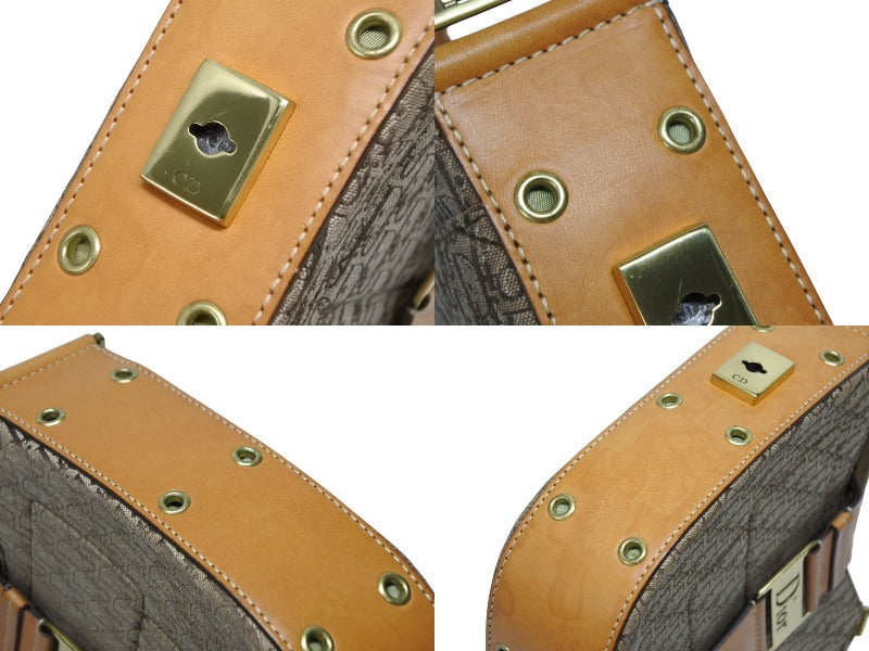 CHRISTIAN DIOR Christian Dior One Shoulder Bag Street Chic Trotter Line Beige Brown Gold Hardware Good Condition Used 4b009868