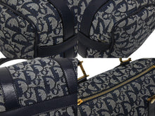 画像をギャラリービューアに読み込む, 極美品 Christian Dior ディオール ハンドバッグ ミニボストン トロッター ネイビー スピーディ 20cm 中古 4b009870