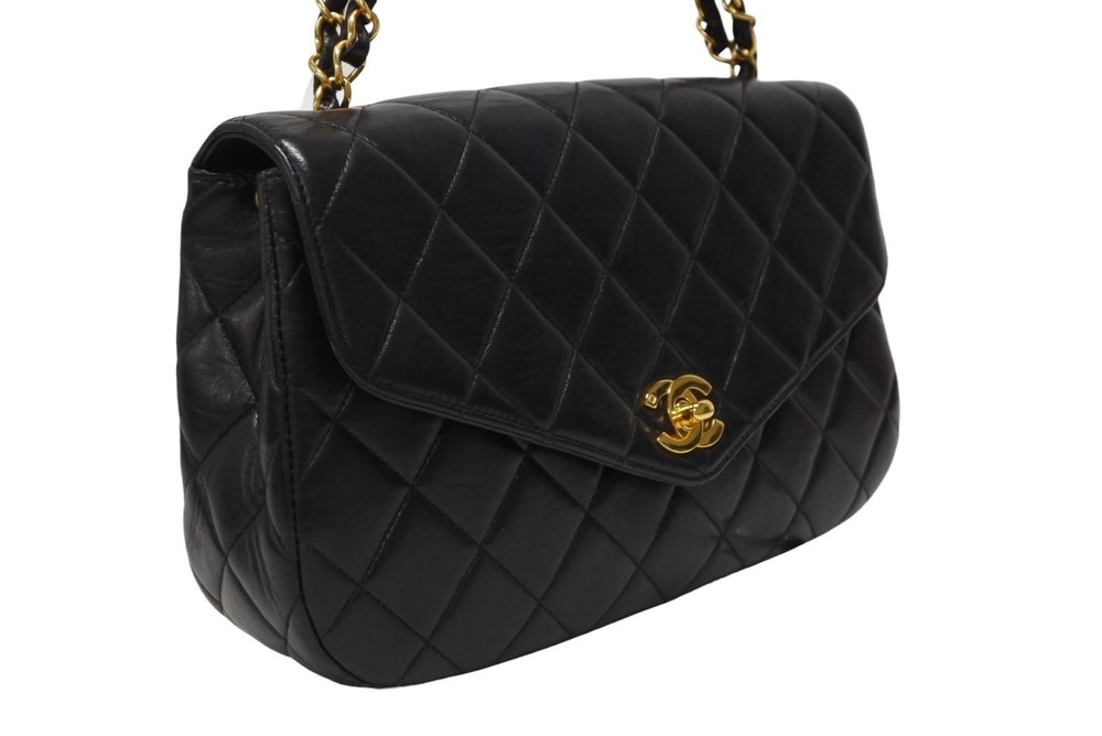 CHANEL シャネル Sフラップ チェーンワンショルダーバッグ A06429 3番台 ココマーク ラムスキン ブラック ゴールド金具 美品 中古 4b009875