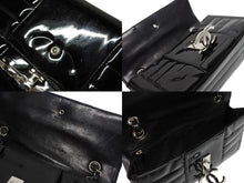 Load image into Gallery viewer, CHANEL シャネル Sフラップ Wチェーンショルダーバッグ 10番台 ココマーク パテントレザー ブラック シルバー金具 美品 中古 4b009878