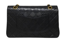 画像をギャラリービューアに読み込む, CHANEL シャネル マトラッセ25 Wフラップ Wチェーンショルダーバッグ 1番台 ラムスキン ココマーク ブラック ゴールド金具 美品 中古 4b009881