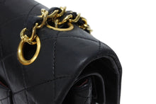 画像をギャラリービューアに読み込む, CHANEL シャネル マトラッセ25 Wフラップ Wチェーンショルダーバッグ 1番台 ラムスキン ココマーク ブラック ゴールド金具 美品 中古 4b009881